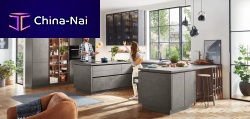 Contemporary kitchen RIVA 839woodenU-shapedhandleless