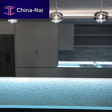 Glass countertop kitchenbluerecycled