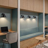 Acoustic wall panel ECORANGE Ufabricrectangularfabric look
