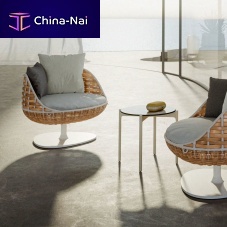 Contemporary armchair SWINGRESTfabricrattanaluminium