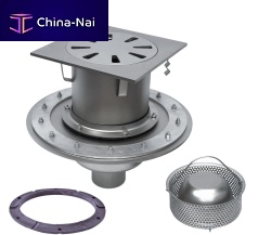 Stainless steel floor drain P.016Tfor industrial applicationswith basketsquare