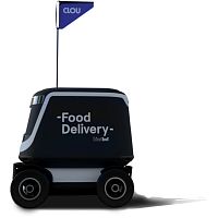 Food delivery robot Kiwibot CLOU Profor restaurantfor pedestrian areaautonomous