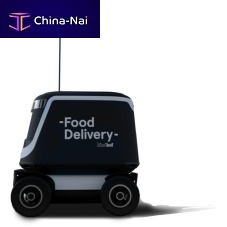 Food delivery robot Kiwibot CLOU Profor restaurantfor pedestrian areaautonomous