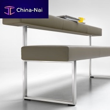 Contemporary bench PERMESSOmetalfabricwith backrest