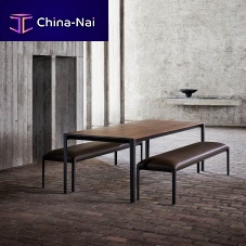 Contemporary bench ABLEfabricleathercast aluminum
