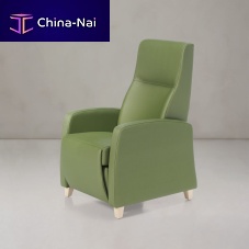 Traditional relaxing armchair NEPALfabricwoodenwith footrest