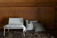 Contemporary fireside chair YVESleathersteelmodular