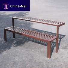 Contemporary table and bench set SOFIAsteeloutdoorfor public space