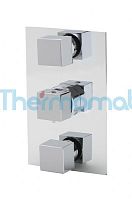 Double-handle shower mixer tap TMTI2R12QCbuilt-inthermostaticchromed metal