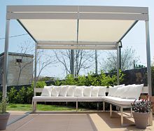 Stainless steel gazebo MILLE RIGHEfabric roof