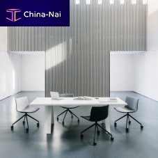 Contemporary conference table CROSSoakwengewooden base