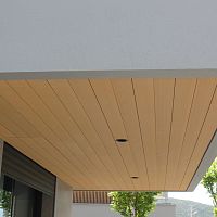 Wood-plastic composite soffit