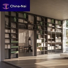 Wall-mounted shelving system ANTIBESself-supportingfloor-to-ceilingcontemporary