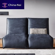 Contemporary chaise longue EPOSfabricleatherwooden