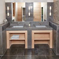 Wall-mounted washbasin CNEVIRES natural stonewith counterdouble