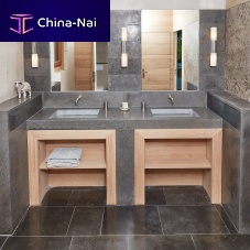 Wall-mounted washbasin CNEVIRES natural stonewith counterdouble