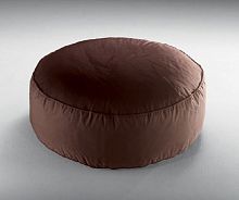 Contemporary ottoman fabricleatherround