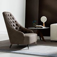 Original design armchair VANESSA CAPITONNfabricswivel