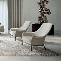 Contemporary armchair SUZANNEfabricleatherhigh-back