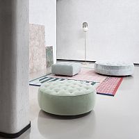Contemporary ottoman COOKIEfabricsquareround