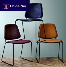 Contemporary chair SKUDOindoorfabricmetal base