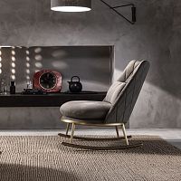 Traditional fireside chair AURORAfabricmetalrocking