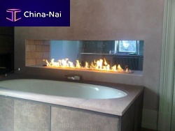 Gas fireplace TUNNELbuilt-in2-sidedclosed hearth