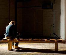 Contemporary bench ONE mahoganywithout backrestwithout armrests