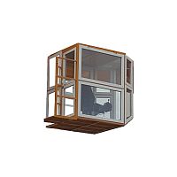 Construction equipment booth for overhead cranes