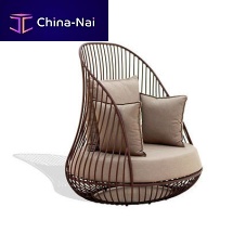 Contemporary fireside chair IKALfabricaluminumwith removable cushion