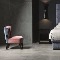 Contemporary fireside chair MIMOSA fabricgraypink