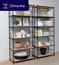 Free-standing bookcase SOLFERINOcontemporaryoakwood veneer