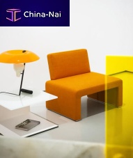 Contemporary fireside chair LABANCAfabricorangeby Studio Lievore Altherr Molina