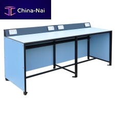 Contemporary conference table PRESS woodenmetal baserectangular
