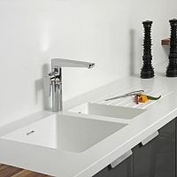 Double kitchen sink ACRYLATEwith drainboardcompositeintegrated
