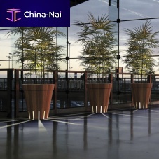 Wooden plant pot LITIilluminated