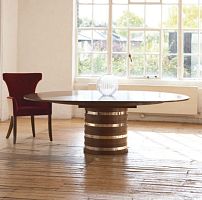 Contemporary table BARRAMUNDIwoodenroundextending