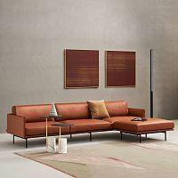 Modular sofa COMODOcontemporaryleatherbrown