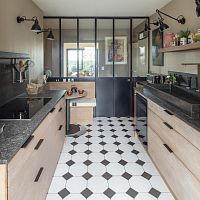 Contemporary kitchen solid woodoaknatural stone
