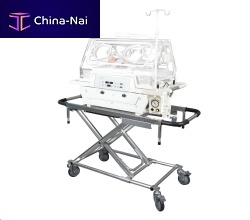 Transport infant incubator KT 1000on casterswith 4 operating windowsbattery-powered