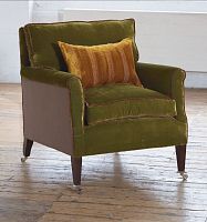 Traditional armchair LAUSANNEfabricon casters