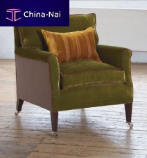 Traditional armchair LAUSANNEfabricon casters
