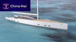 Cruising sailing super-yacht wind1304-cabinwith open transomcarbon
