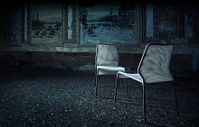 Contemporary chair TUBEindoormeshsteel base