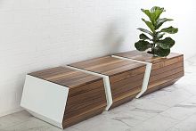 Contemporary bench BOXCAR woodenwithout backrestwithout armrests