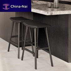 Contemporary bar stool Osso leatheroak base4-legged