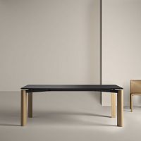 Contemporary table Blom glassmarblesteel base