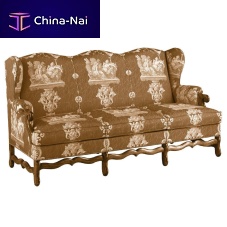 Louis XIII sofa CA1327fabricbrown3-seater