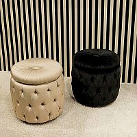 Chesterfield pouf ROLLER CAPITONNfabricleatherround