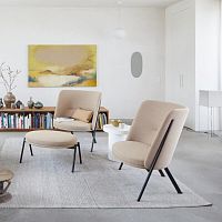 Contemporary armchair D70 fabricleathermetal